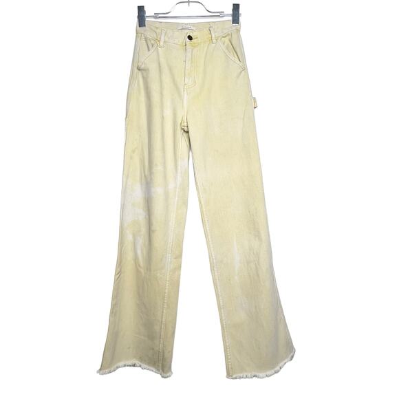 PACSUN Womens Ultra High Waisted Fitted Flare Denim Pants Raw Hem Honey Size 25 - Picture 12 of 12